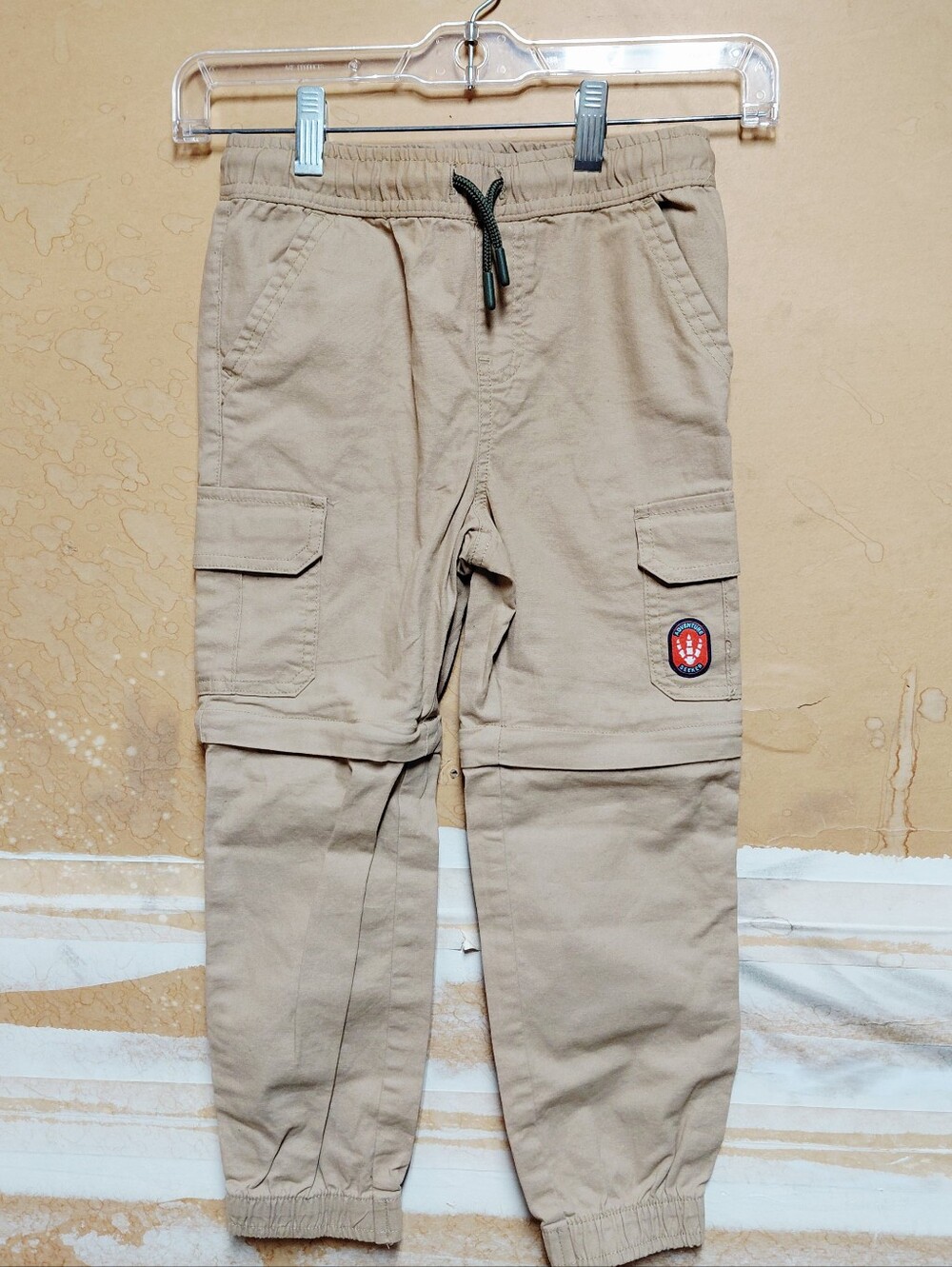 Boys Size 6 Khaki Cargo Pants /Shorts Size 5 Shirt Dinosaur Raglan Style